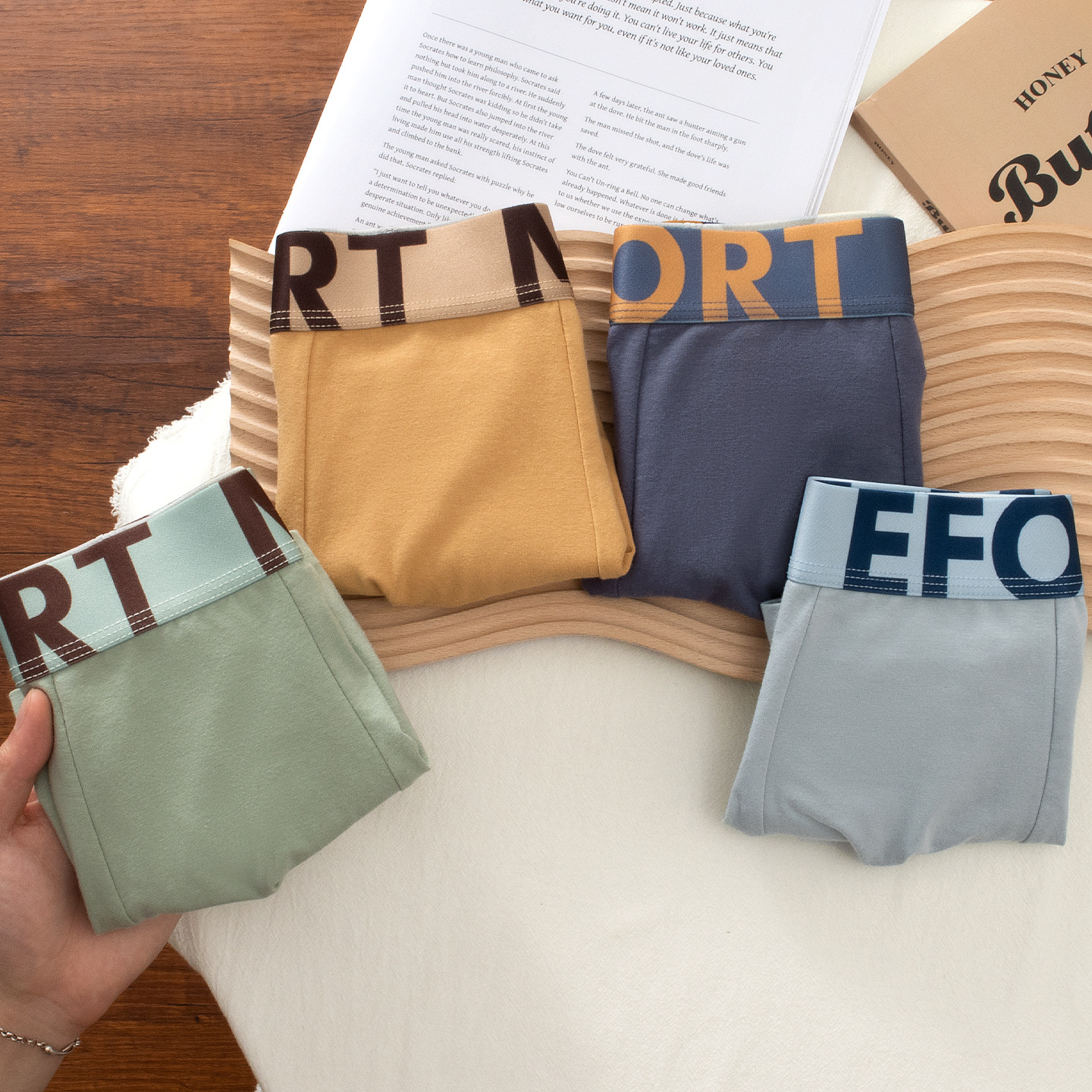 Pantalones de algodón para hombres Cordyceps antibacteriana entrepierna transpirable estilo personalidad letras quillones al por mayor