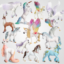 跨境儿童礼物实心仿真神兽神话彩虹天马飞马独角兽独角马模型玩具