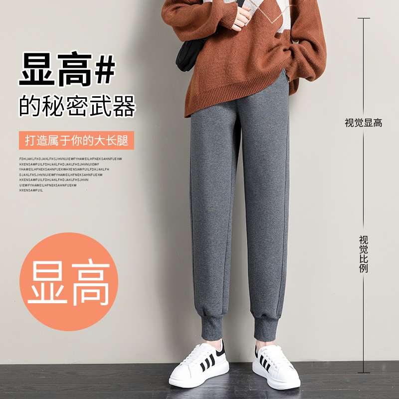 Fleece-Lined Thickened Women's Jogger Pants, Loose Fit, Cuffed Ankles, 2025 New Autumn and Winter Casual Pants, Faux Sherpa Cotton Sweatpants