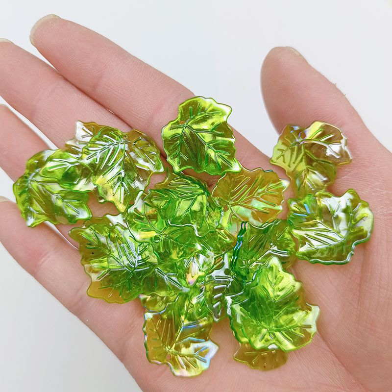 24x 23mm Acrylic Leaves AB Color Green Grape Leaves diy Antique Hairpin Hair Accessories Accessories Material