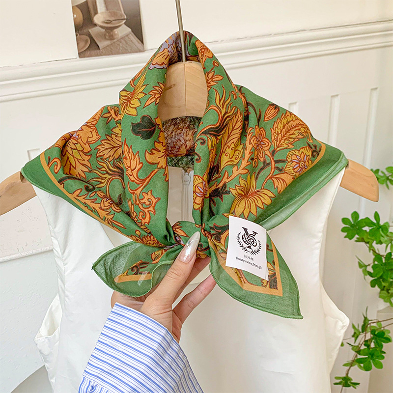 70*70 algodón suave y lino agradable para la piel transpirable 100% algodón protector del cuello bufanda cuadrada pañuelo todo fósforo nuevo bufanda bufanda de seda mujer