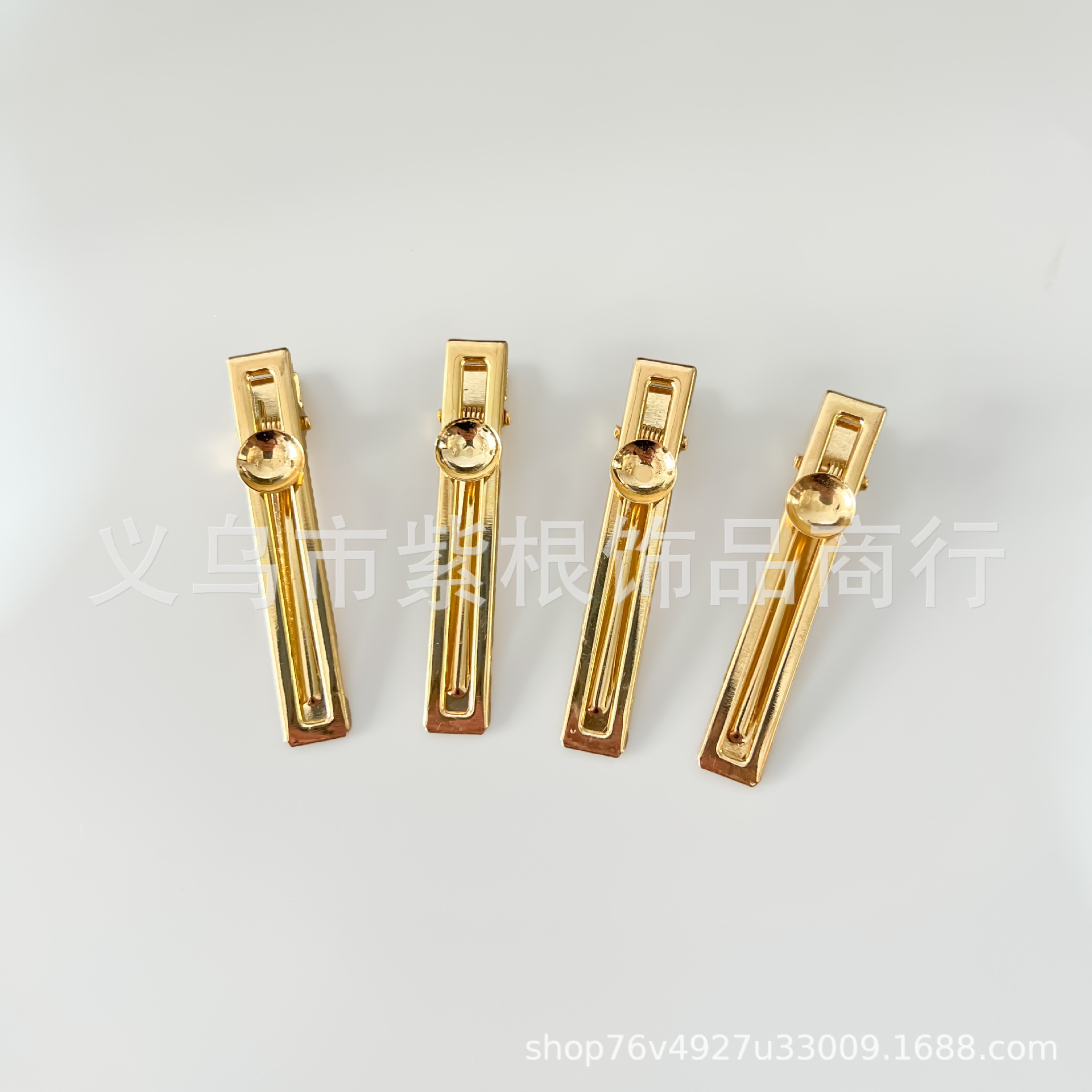 diy Pearl Hairpin Accessories Japanese-Korean Style Metal Rectangular Hollow Side Clip Gem Tray Hairpin Accessories