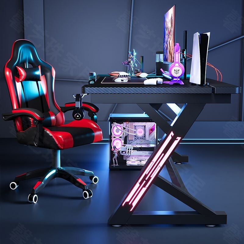 Titanium Halberd S3 Gaming Desk Computer Desk Home Gaming Table Simple Office Desk Two-Section Computer Desk with Footrest Titanium Halberd S3 Gaming Desk Computer Desk Home Gaming Table Simple Office Desk Two-Section Computer Desk with Footrest