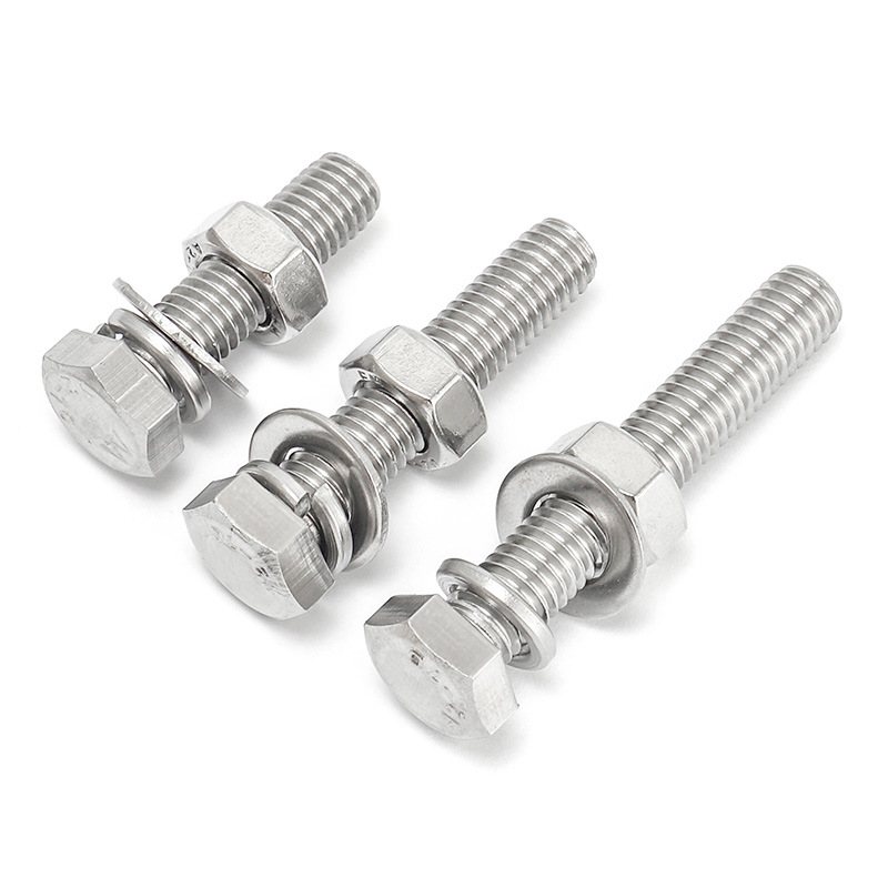 304 stainless steel hexagonal bolt, nut set DIN933 accessories complete set screw rod M4M5M6M8