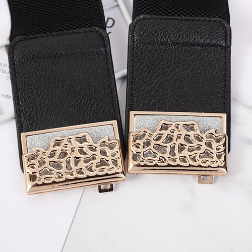 Factory Wholesale Women's Decorative Belt Four Casual Match Korean Style Elastic Down Jackets Dresses Sweaters Elastic Waist Seal