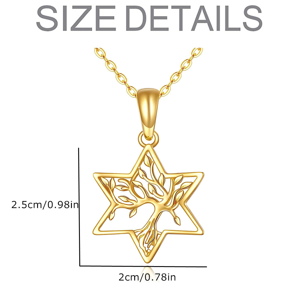 Hot Selling Nieuwe Zes Sterren Levensboom Legering Hanger Ketting Mode Sieraden Moederdag Cadeau_voghion.com