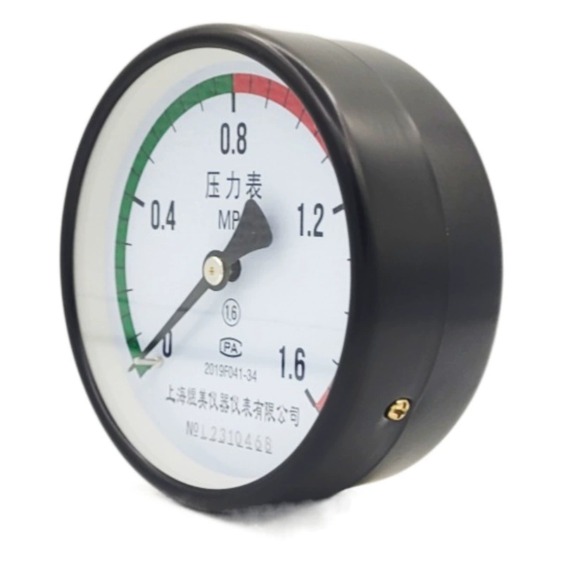 Осьевой задний манометр воздушного компрессора Y100Z, красный и зеленый предупреждающий манометр газового бака 1,6 МПа