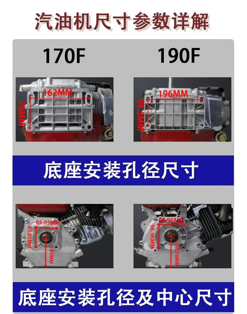 Gasoline engine variable frequency sprayer, micro-tiller for agricultural use, 170F/190F, smoothing and expanding four-stroke engine power unit
