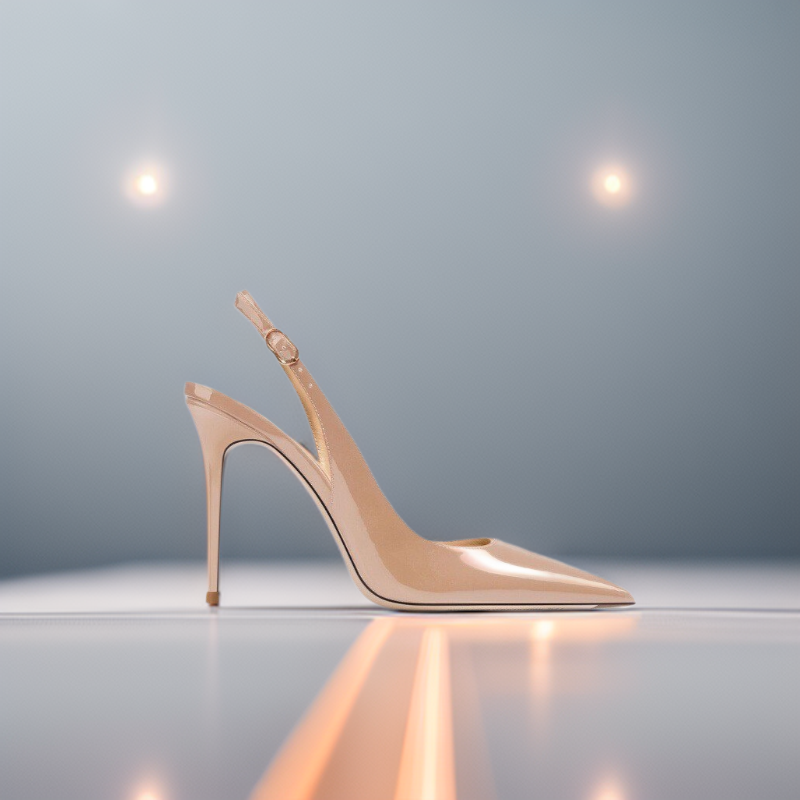 Summer sandals nude made of soft leather