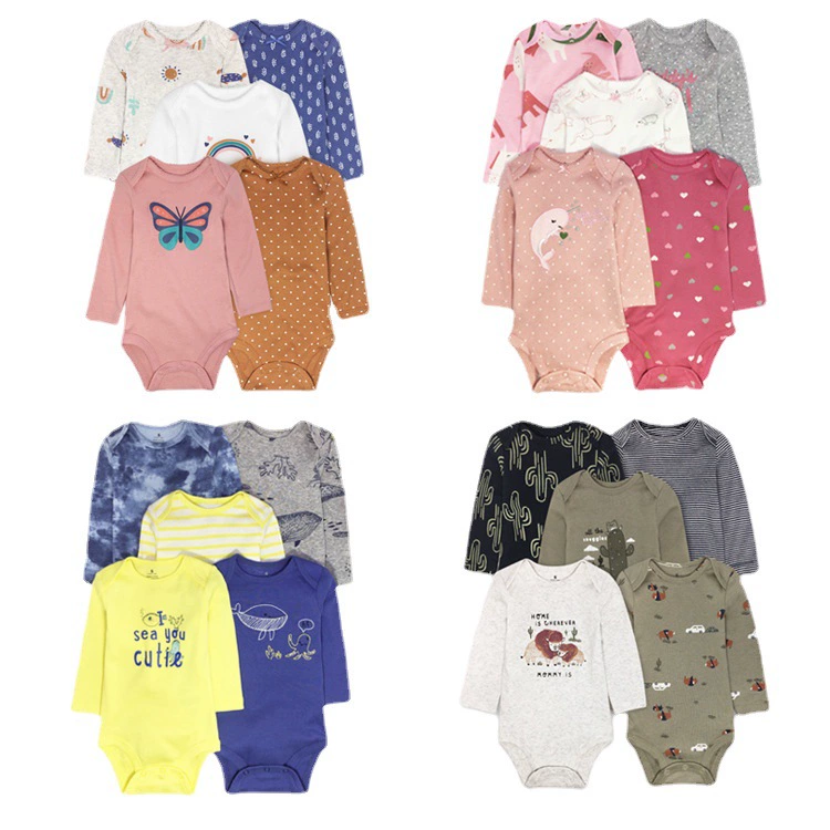 Весенний и осенний новый хлопок для младенцев с длинными рукавами