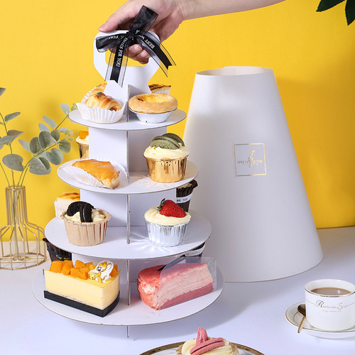 Multi-layer dessert packaging box cake box dessert table disposable mousse portable dessert stand afternoon tea packaging box