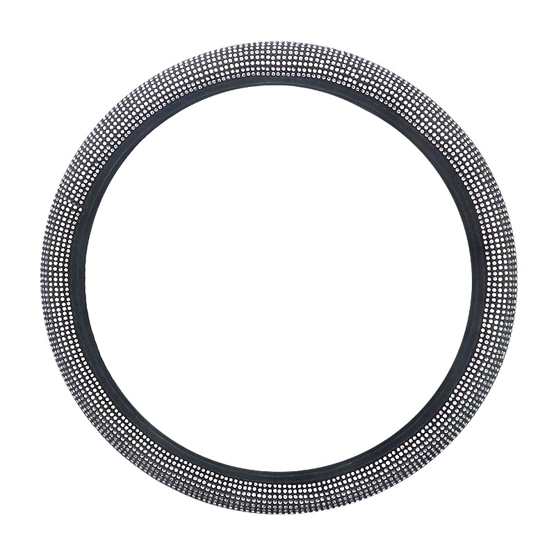 Cubierta del volante incrustado en el diamante del coche sin anillo interior rhinestone de diamante lleno con malla de diamante rhinestone perforación en caliente cubierta de la manija elástica de diamante completo