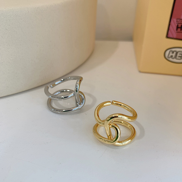 Einfacher Stil Geometrisch Kupfer Offener Ring In Masse display picture 1
