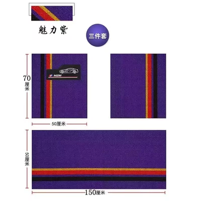 Universal Foot Pad Mats, Universal Easy-To-Clean Car Mats - purple-front-5070-rear-50150-snowy-3-piece-set