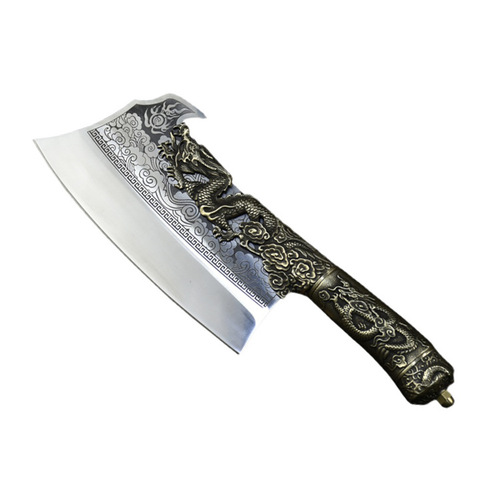 03169 Hand-Cut Bone Knife Longquan Steel-Clad Forged Kitchen Knife Home Use Bone Splitting Knife Chef Knife Commercial Wholesale
