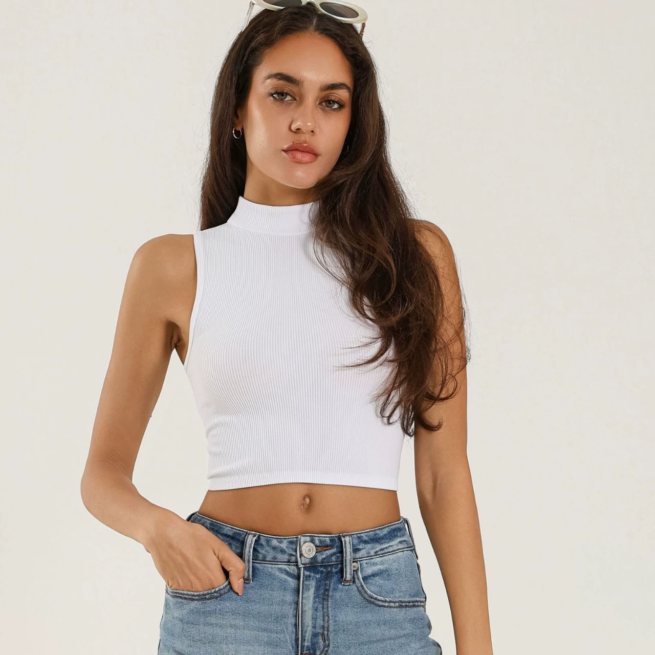 Классический бесшовный широкий базовый осенне-зимний жилет с высоким воротником и нейлоновым спортивным бюстгальтером, быстросохнущая одежда для йоги, нижнее белье