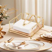 北欧铁艺纸巾架金属餐巾架咖啡厅酒店餐厅咖啡厅方巾纸餐桌收纳架