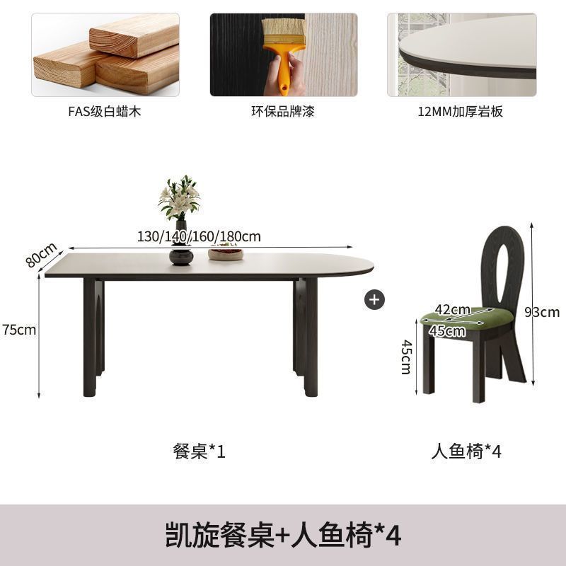 Mesa y silla de comedor de madera sólida medieval, mesa de comedor retro francesa, mesa de comedor de isla semidonda, mesa de comedor contra la pared