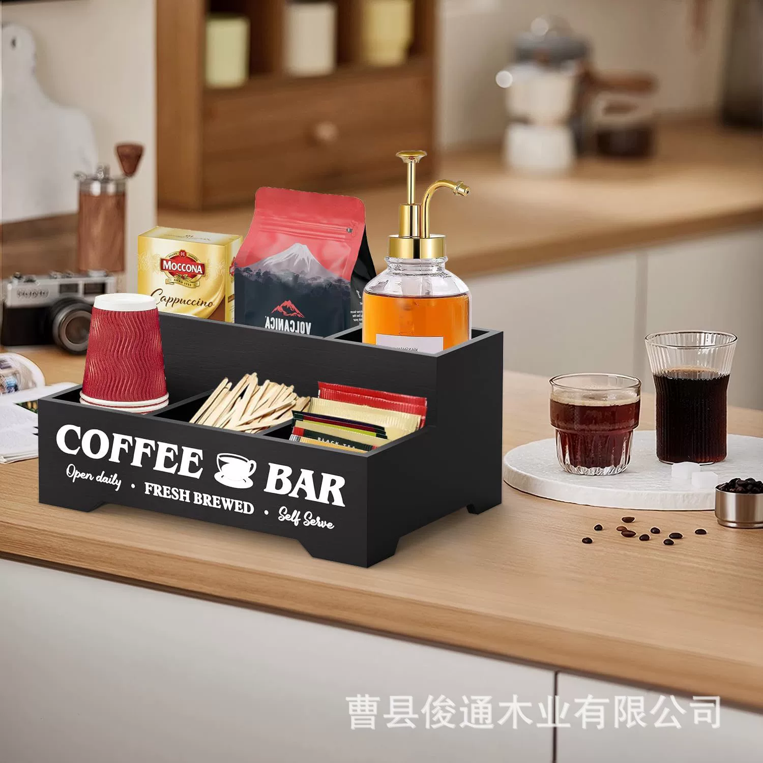 Трансграничная новая деревянная кофейная капсула отделочная коробка для офиса и зоны отдыха приправы для молочного чая