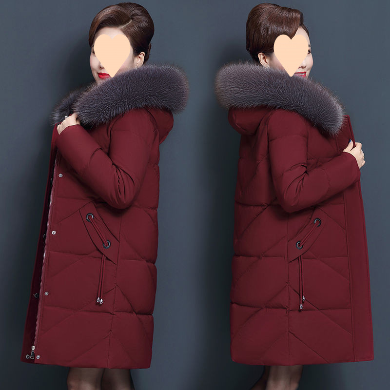Mid-length large-size cotton jacket for middle-aged and elderly mothers for winter jacket for women's fashionable cotton jacket for high-end thickened down cotton jacket