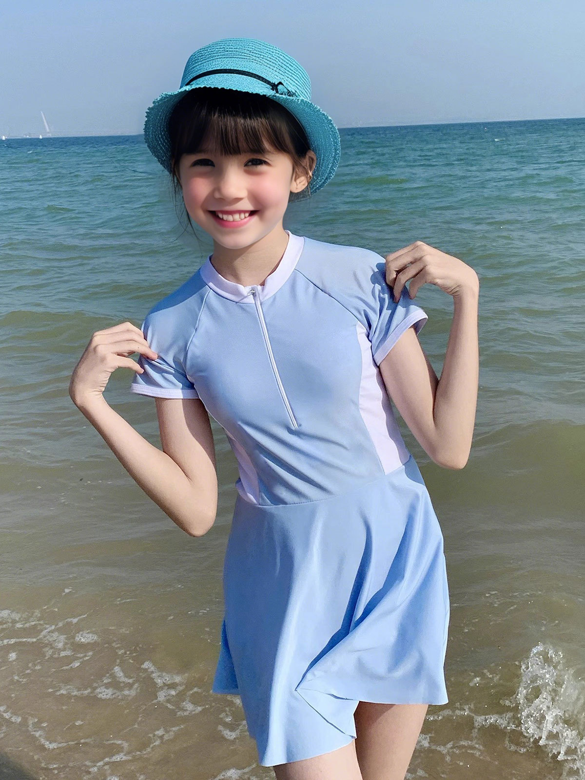 Traje de baño para niños, niña de una pieza 2025 nuevo traje de baño para niñas, traje de baño de verano para niños de mediana edad, traje de entrenamiento de natación para estudiantes