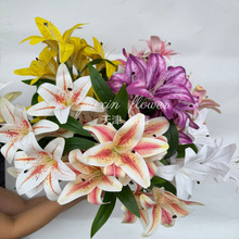 百合花仿真花场景布置婚庆酒店北欧客厅餐桌家居仿真花装饰假花