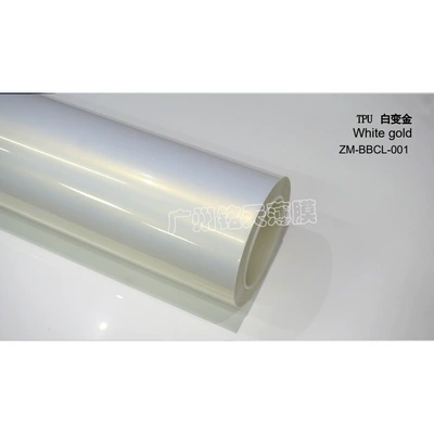Auto Color Change Film: crystal piano black, Alexander silver - imported-tpu-white-to-gold-152-15m-roll