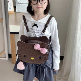 秋冬季新款韩版豹纹女儿童小孩亲子款两用斜挎双肩背小书包包女包