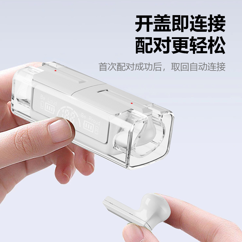 D32 espacio transparente almacén TWS auriculares Bluetooth larga vida media en la oreja ENC ruido cancelación mini auriculares inalámbricos