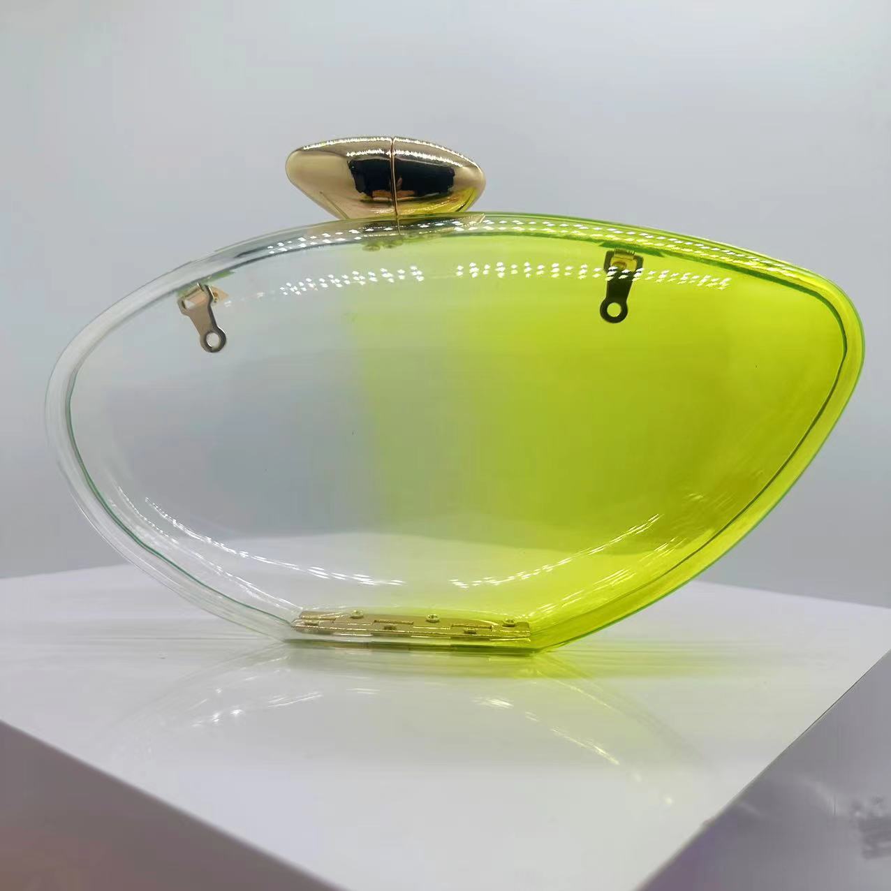 All Seasons Season Transparent Rose Red Yellow Arylic Solid Color Shell Evening Bags
