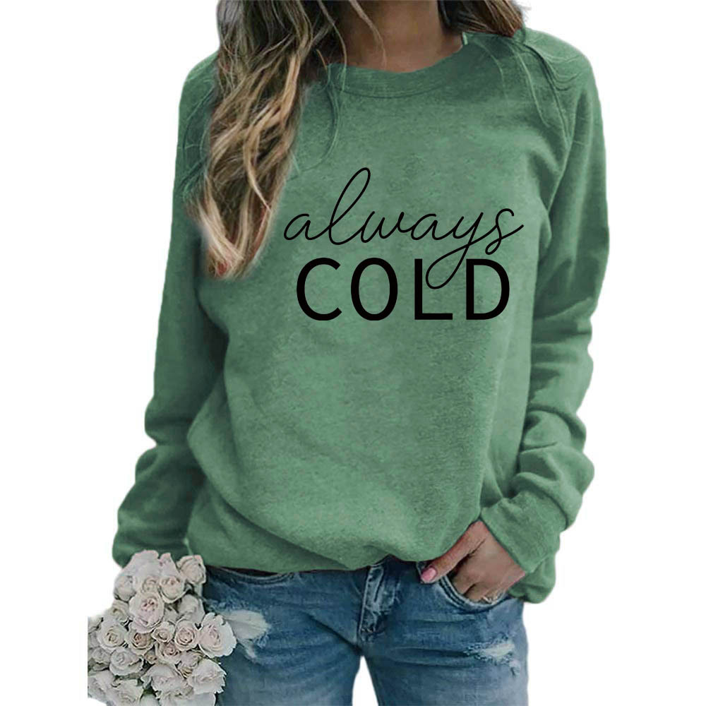 Comercio exterior transfronterizo suministro europeo y americano FRÍO impreso cuello redondo más tamaño europeo suelta casual Otoño e Invierno de las mujeres