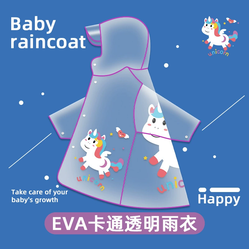 Мультяшный плащ для детей 5-12 лет прозрачный полный дождь