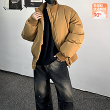 爆款90白鸭绒飞行夹克冬季短款美式羽绒服外套男立领棒球服轻薄款