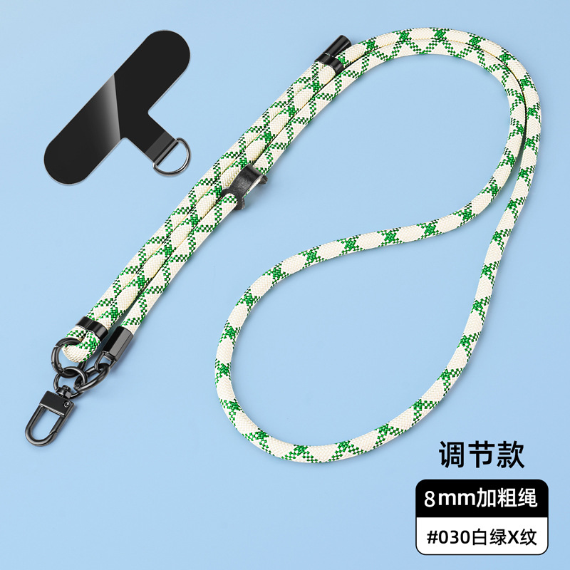Cordón para teléfono móvil de 8mm, cuello colgante, mensajero, muñeca, eslinga de nailon resistente, cuerda anti-pérdida, longitud ajustable, espalda