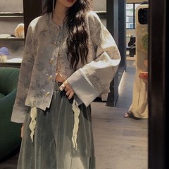新中式風初秋ジャケット レディース 2024年新作 ゆったり春秋 超おしゃれデザイン 留め具付きトップス