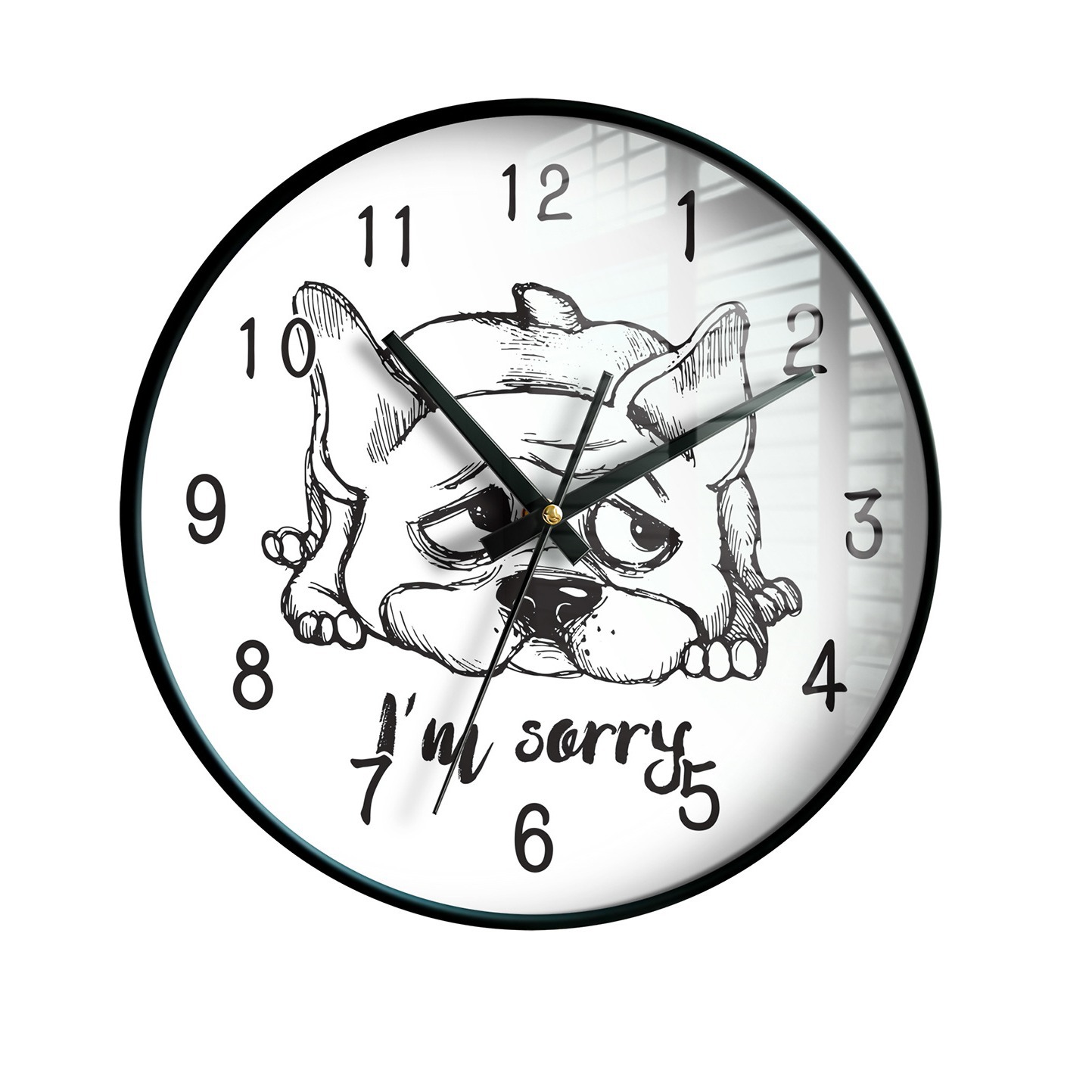 Reloj de pared creativo con notas de animales en blanco y negro, decoración moderna silenciosa de alta definición para dormitorio/oficina/hogar