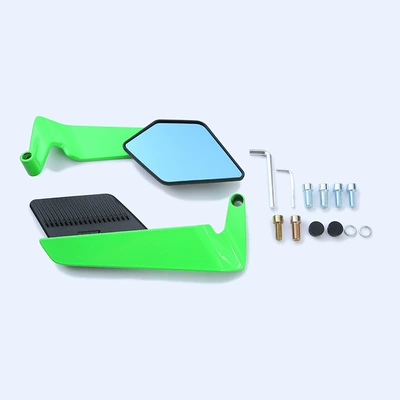 New Colorful Fixed-Wing Motorcycle Motorcycle rearview mirror - green-black-mirror-shell-blue-mirror