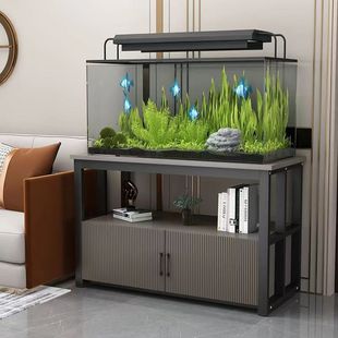 Fish Tank Cabinet Modern Simple Metal Load-Bearing Fish Tank Base Cabinet with Door Household Fish Tank Rack Living Room Fish Tank Base Cabinet