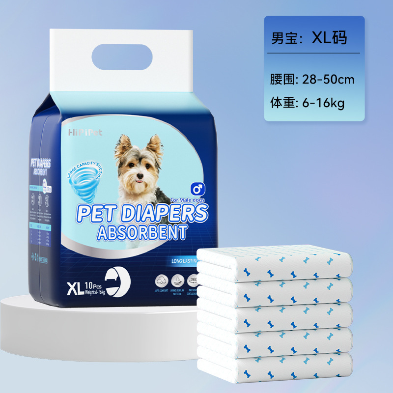 Versión en inglés mejorada del perro masculino; Tamaño XL (circunferencia de cintura 28-50 cm recomendada entre 12 y 32 libras)
