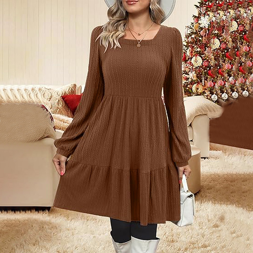 Elegant Womens Midi Dress Stylish Versatile Age Defying Perfect for Autumn and Winter Office Wear Wholesale