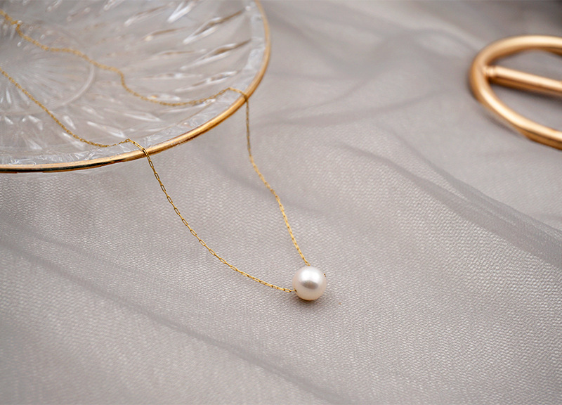 Style Simple Rond Perle Acier Au Titane Collier display picture 4