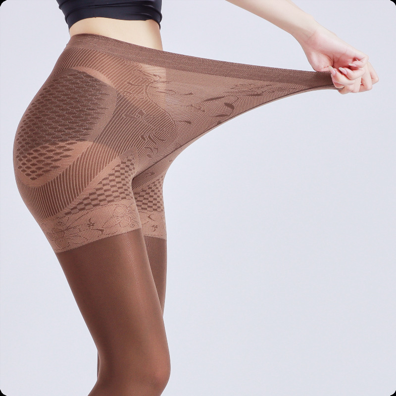 New Type of Fattening and Enlarging Tummy-Tightening Butt-Lifting Cross-Border Medium-Thick Oily Pantyhose Silky Glitter Medium-Thick Enlarged Stockings