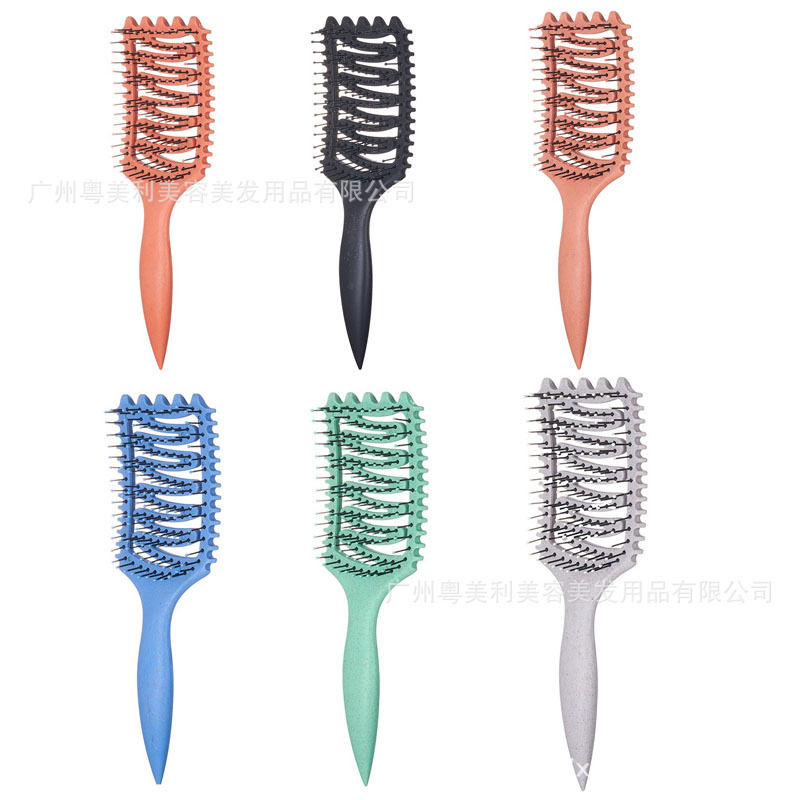 크로스보더 Z자형 중공 빗, 바운스 컬 빗, 컬리 헤어, 빅 웨이브 컬, 디파인드 스타일링 빗, 마사지 빗, 포인티드 테일 빗