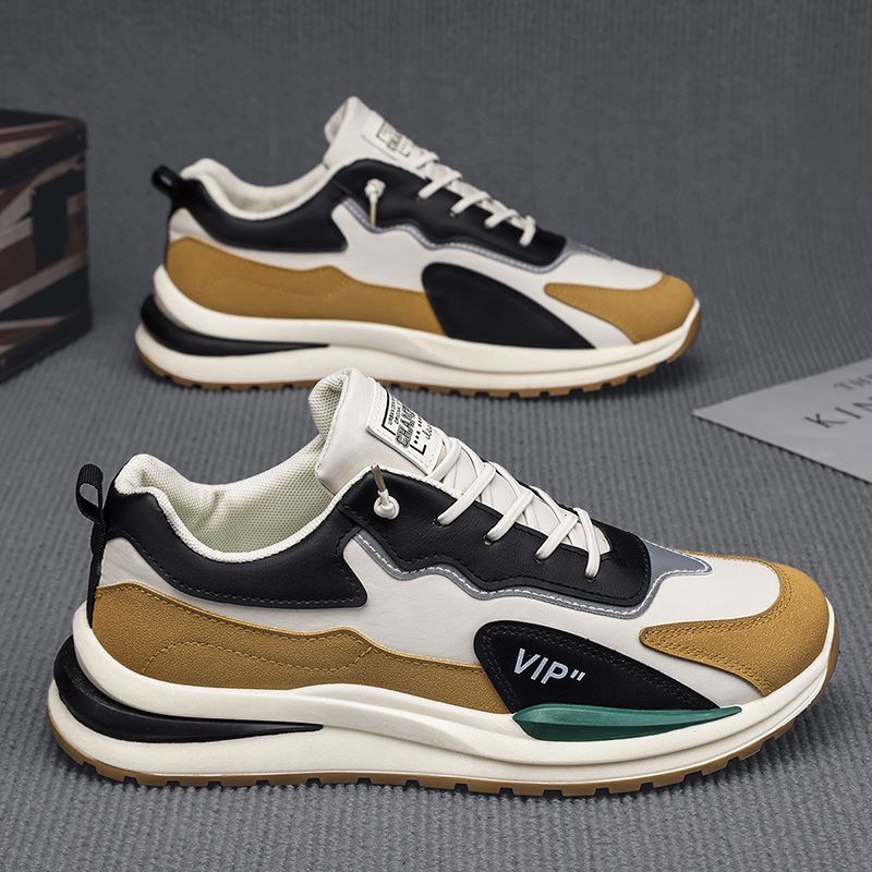 Zapatos deportivos de hombre primavera 2026 nuevo cuero casual juvenil running suela gruesa papá ins moda zapatos para hombre