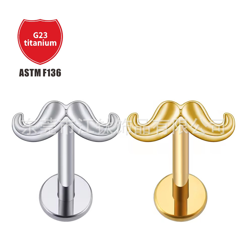 Pointed titanium steel lip stud product view