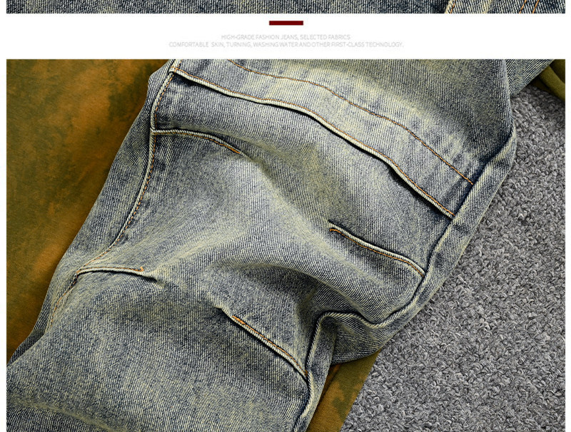 Men's Retro Straight Leg Distressed Jeans Loose Long Trousers Trendy American Youth Disco Squared Versatile_mkmklike.com