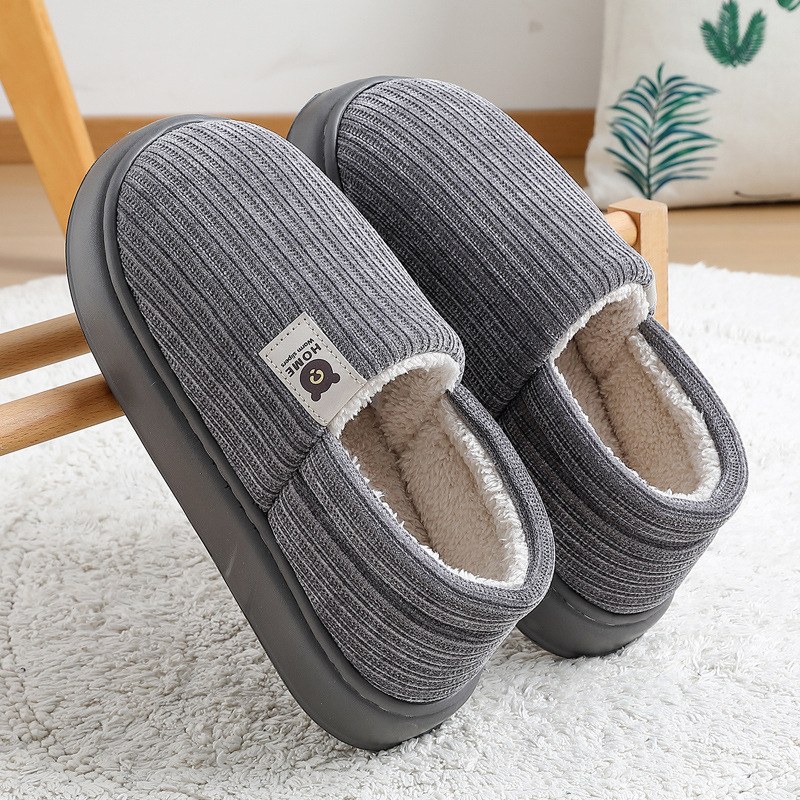 Large Size Winter Slippers, Indoor Top Quality Home Use, Men's Plush Warm Cotton Shoes For Winter_voghion.com