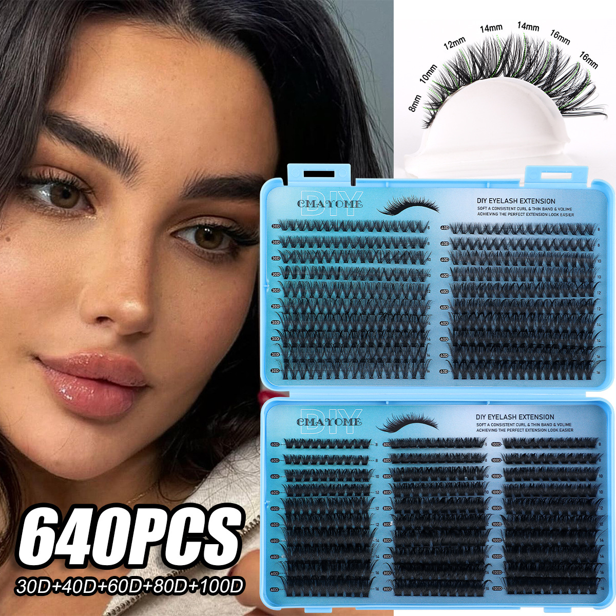 Cross-border popular 640 cluster D single cluster false eyelashes…