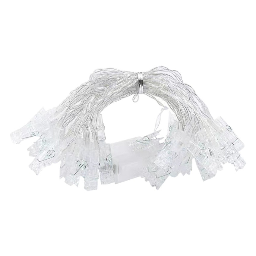 LED clip luz cadena foto clip color luz caja de batería con control remoto Fondo decoración de la pared colgante luz fiesta diseño transfronterizo