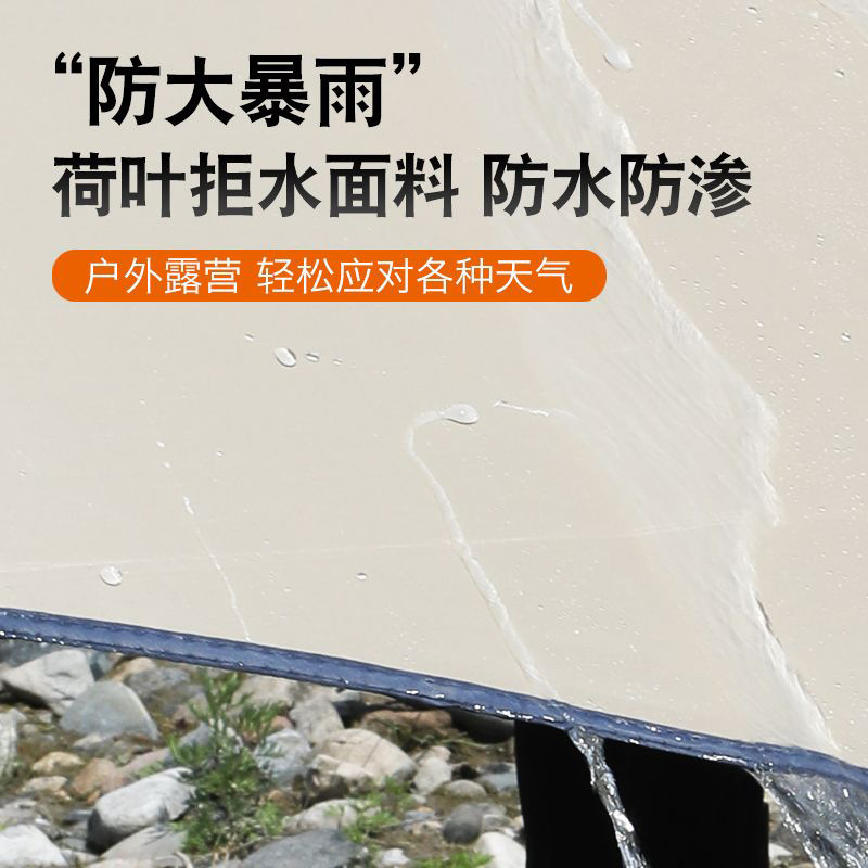 Outdoor camping canopy tent, sunshade, portable rain shelter, hexagonal camping and picnic equipment, black coating for waterproofing